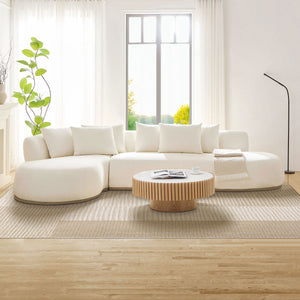 English Elm 134.63'' Modern Oversized L-Shape Sectional Sofa With Ottoman – Luxurious Comfort For Any Space W876S00309