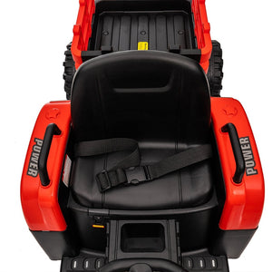 English Elm Ride on Electric Tractor Toy with Trailer 24v 400w Dual Motors Remote Control Led Red W1578P194696