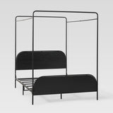 Industrial Bent Metal Queen Canopy Bed Black METB5CBL2 Walker Edison