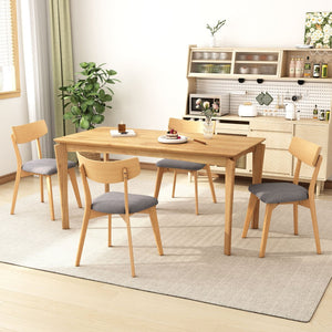 English Elm Mid-century Modern Upholstered Dining Chairs Set of 4 with Rubberwood Splayed Legs Dark Grey,Natural N768P189387O_4