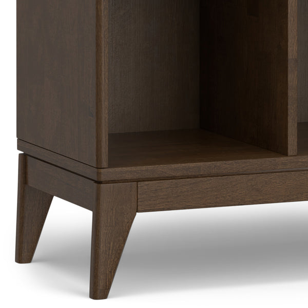 English Elm Harper Walnut Brown 9-Cube Storage Cabinet – Handcrafted Wood, Tapered Legs, Versatile Display & Organizing B136P238623