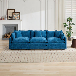 English Elm Cloud Sofa 3-Seater Modular Couch, Breathable Chenille, Ergonomic Design, Perfect For Small Spaces W1143S00048