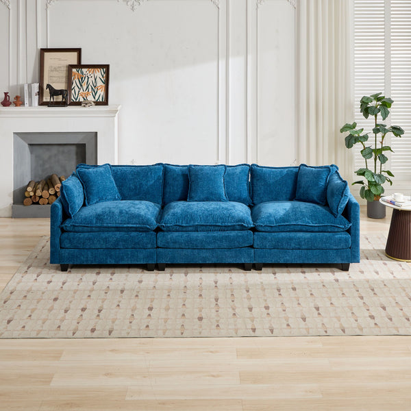 English Elm Cloud Sofa 3-Seater Modular Couch, Breathable Chenille, Ergonomic Design, Perfect For Small Spaces W1143S00048