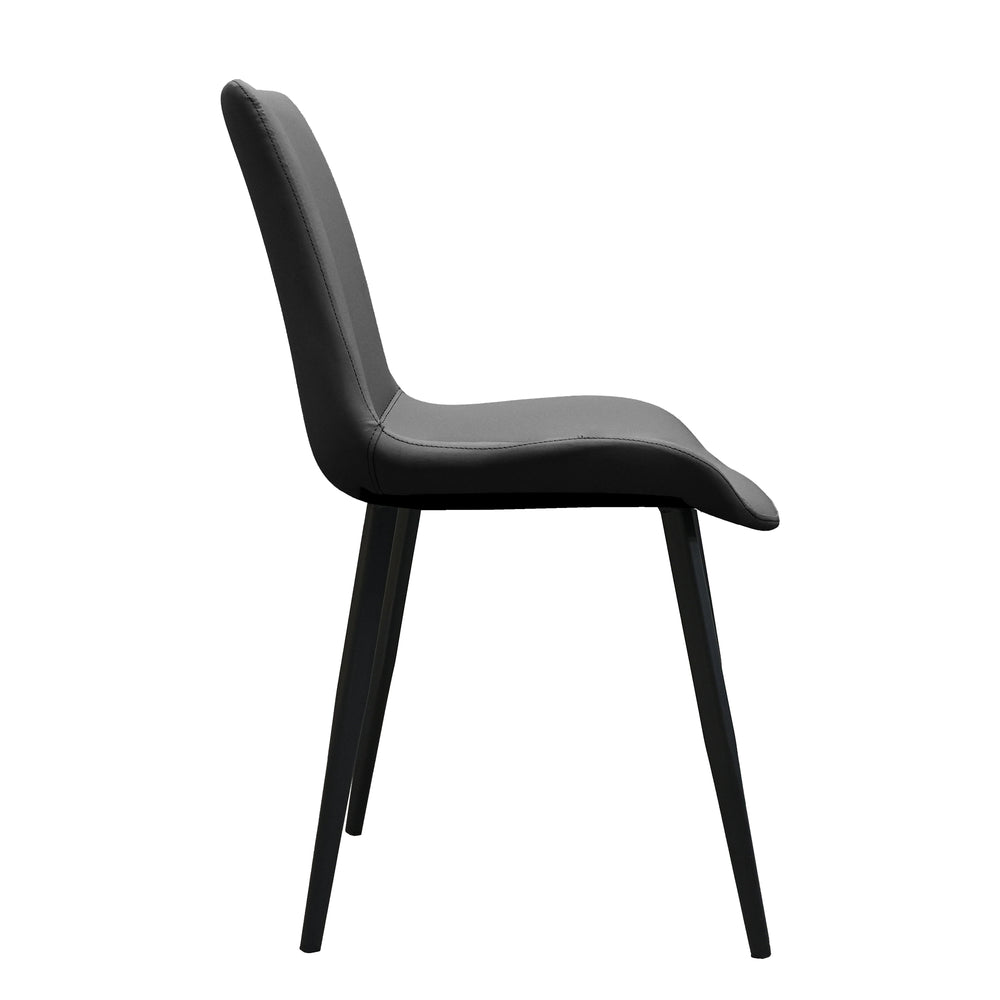 English Elm Black Pu Leather Dining Chairs Set Of 2 - Modern Ergonomic Design For Kitchen, Restaurant & Living Room T3967P384543