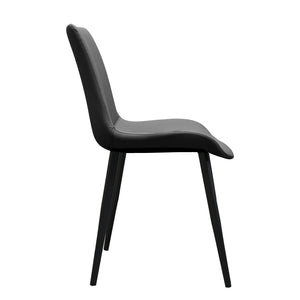 English Elm Black Pu Leather Dining Chair Set Of 4 – Modern Ergonomic Design With Metal Legs For Home & Office T3967P384553