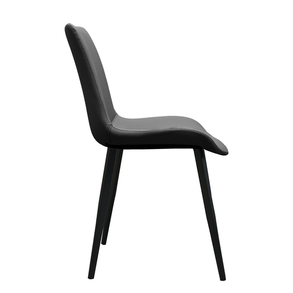 English Elm Black Pu Leather Dining Chair Set Of 4 – Modern Ergonomic Design With Metal Legs For Home & Office T3967P384553