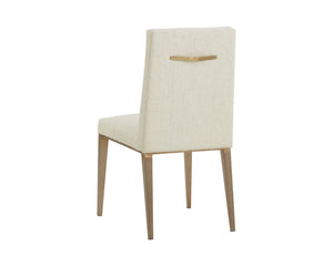 Sunpan WILBUR Dining Chair - Stylish Geralt Linen Upholstery with Channel Tufting & Metal Accents for Elegance 112278