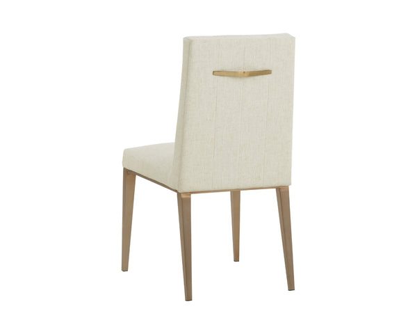 Sunpan WILBUR Dining Chair - Stylish Geralt Linen Upholstery with Channel Tufting & Metal Accents for Elegance 112278