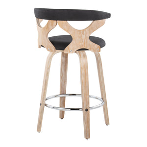 English Elm Gardenia Contemporary 26" Fixed-Height Swivel Counter Stool with Padded Fabric Seat and Chrome FootrestGardenia Contemporary 26" Fixed-Height Swivel Counter Stool with Padded Fabric Seat and Chrome Footrest Charcoal B202S00291