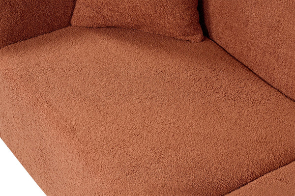 English Elm Christopher Knight Home® - 87" Curved Orange Bouclé Sofa: Sculptural Design, Plush Comfort, And Solid Durability For Modern Living Spaces N767P2323857A