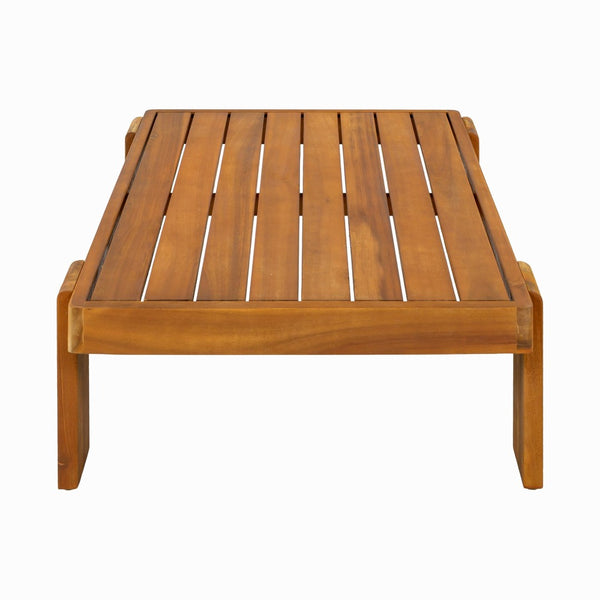 English Elm Patio Acacia Wood Loveseat and Coffee Table Set for Outdoor Lounge Spaces N776P387848D