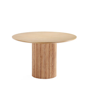 English Elm Hathaway 47" Round Dining Table - Elegant Natural Solid Wood For Cozy Spaces & Modern Aesthetic B365S00095