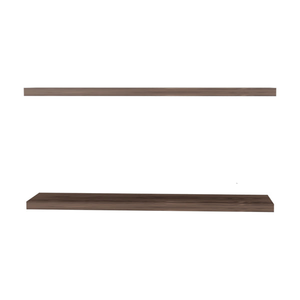English Elm Floating Shelf Lyle Set of 2 Dark Walnut – Space-Saving Engineered Wood Wall Shelves 47.24" L B092P238749