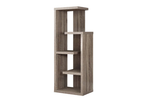 English Elm Bookshelf, 4-Tier Taupe Laminate Bookcase with 5 Open Display Shelves, Modern Clean Lines Decor B2710P219045