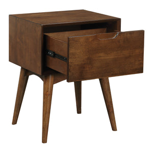 OSP Home Furnishings Copenhagen Accent Table w/Drawer Walnut