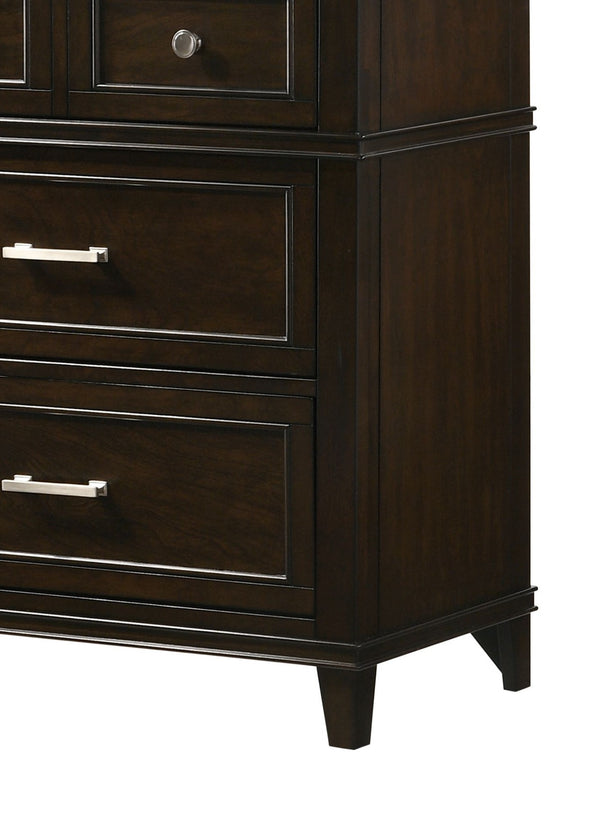 English Elm Merlot Mahogany 6-Drawer Dresser – Solid Wood+MDF Transitional Design, Custom Hardware & Storage Elegance B2699P236737