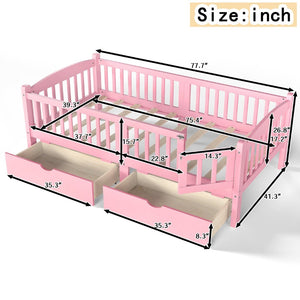 English Elm Metal Twin Over Full Bunk Bed White Steel Frame Space Saving Slat Support for Teens Pink W1580P383109