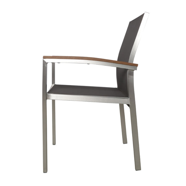 English Elm Luton Outdoor Aluminum Dining Chair with Mesh Seat and Faux Wood Armrests 62760.00