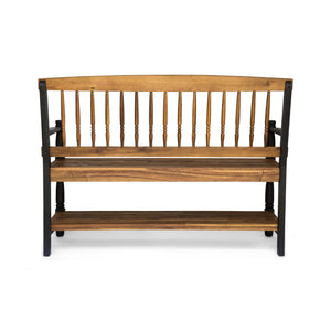 English Elm Christopher Knight Home® - Imperial Farmhouse Storage Bench - Handcrafted Acacia Wood Seat With Teak Finish For Entryways & More 62539.00BLK