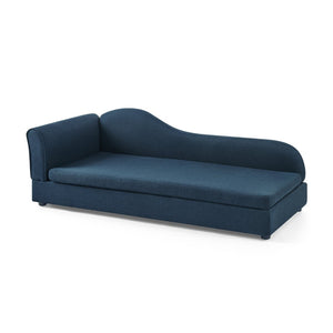 English Elm Oversized Pet Sofa with Wave Backrest Rubberwood Frame Linen Upholstery for Large Dogs W487P430332