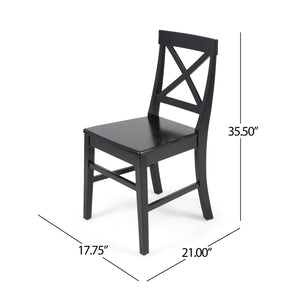 English Elm Christopher Knight Home® - Roshan Farmhouse Acacia Wood Dining Chairs, Set Of 2 - Rustic Black, Durable Comfort For Every Meal 62888.00BLK