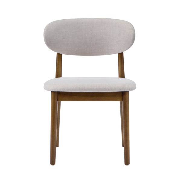 English Elm Christopher Knight Home® - Modern Walnut Side Chair Set Of 4 - Beige Upholstery, Ergonomic Comfort & Stylish Mid-Century Design N768P331579W_4