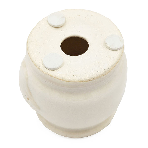 English Elm 7.5x2.5x2.5" Ceramic Three-Cup Tealight Holder & Tray in Cream with Seashell Detail for Beach Décor W2078P391153