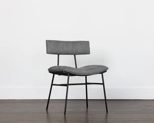 Sunpan Buca Dining Chair - Contemporary Belfast Koala Grey with Sleek Black Iron Frame for Modern Spaces