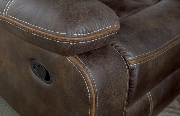 English Elm Wallace & Bay - Brown Swivel Gliding Recliner – Rustic Contemporary Chocolate Fabric, Easy-Care, Plush Comfort B361P384416