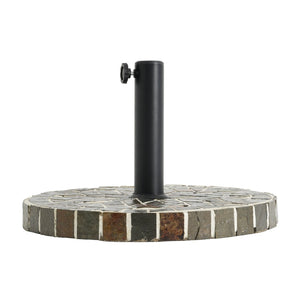 English Elm Enzo Mosaic Concrete Outdoor Umbrella Base with Ceramic Tile Inlay for Patio Use N775P407248M