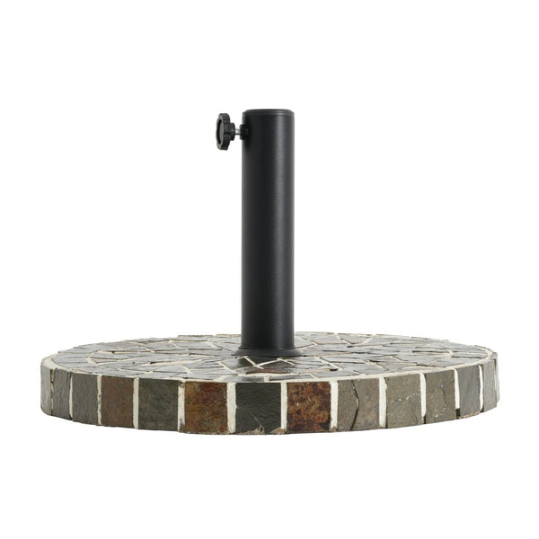 English Elm Enzo Mosaic Concrete Outdoor Umbrella Base with Ceramic Tile Inlay for Patio Use N775P407248M