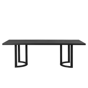 English Elm Christopher Knight Home® - 95 Modern Solid Wood Dining Table with U-Shaped Trestle Base Seats 8, Sleek Rectangular Design Black N771P195513H