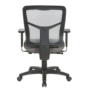 OSP Home Furnishings Grey Air Mist Mesh Back Ergonomic Office Chair with Synchro Tilt and Adjustable Arms 92555-9201