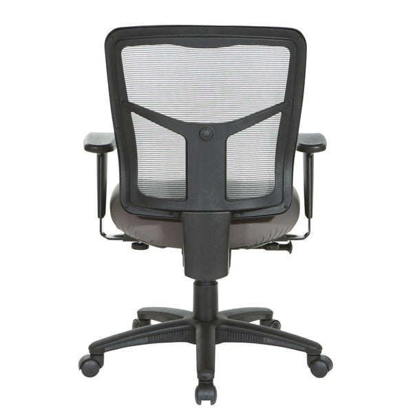 OSP Home Furnishings Grey Air Mist Mesh Back Ergonomic Office Chair with Synchro Tilt and Adjustable Arms 92555-9201