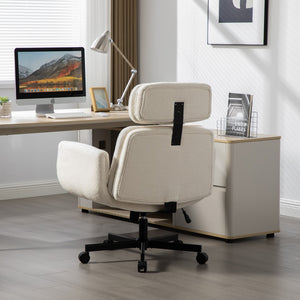 English Elm Criss Cross Wide Seat Pu Leather Swivel Task Chair with Removable Headrest W3118P404123