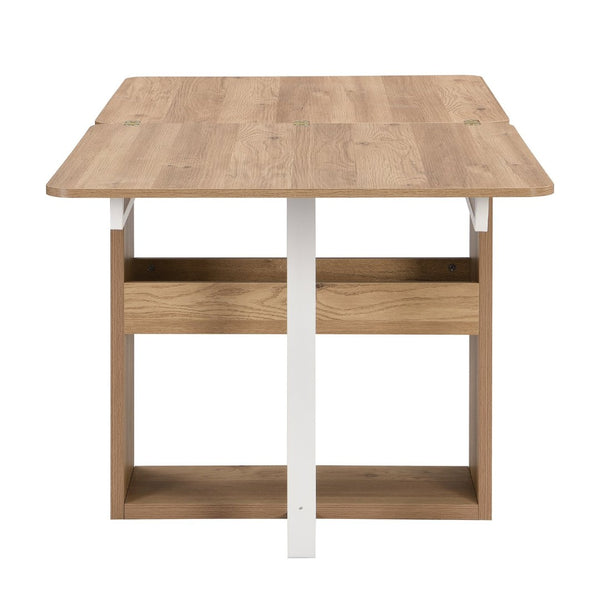 English Elm Topmax Extendable 5 Piece Dining Set with Pu Leather Chairs and Under Table Storage SP000082AAK