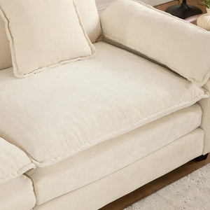 English Elm Cloud Sectional Armrest Module Chenille Upholstered Lounge Piece for Modern Living Spaces Beige W1143P378694
