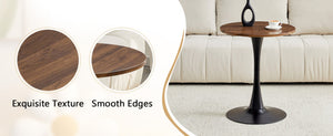 English Elm Round Faux Marble Tulip Dining Table Mid Century Pedestal Base for Compact Kitchens Walnut W2920P395713