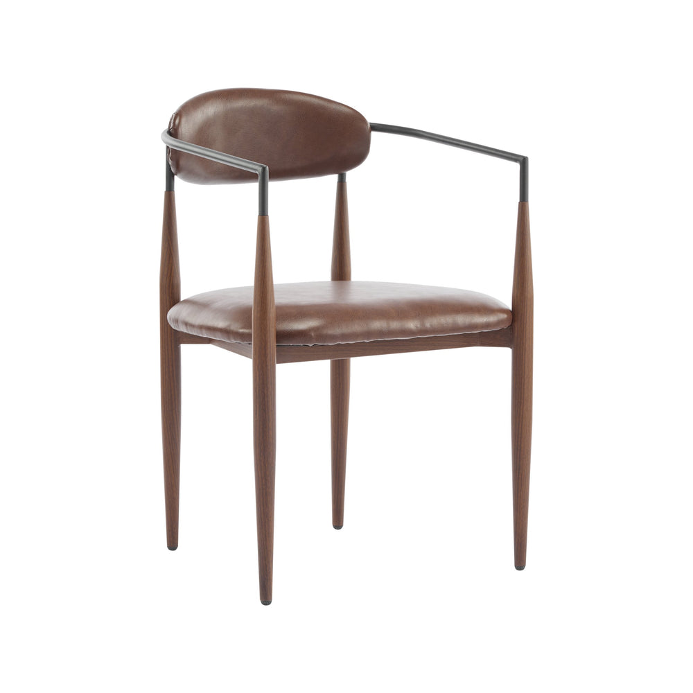 English Elm Christopher Knight Home® - Dining Arm Chairs Set Of 2 - Modern Dark Brown Upholstered Design With Iron Frame For Comfort N771P232981W