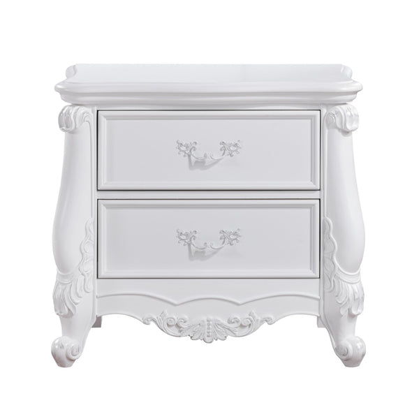 English Elm Latisha Two Drawer White Nightstand with Felt Lined Storage for Modern Bedrooms B2756P493478