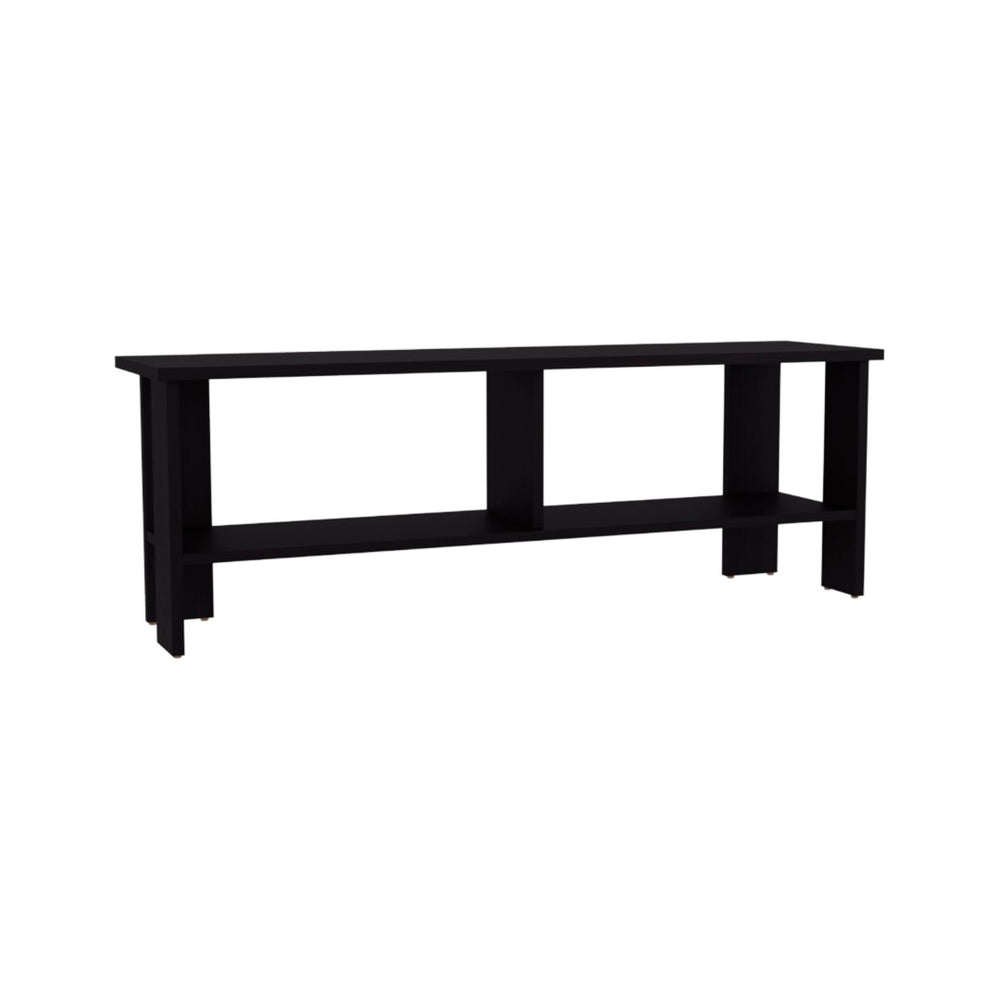 English Elm Tv Stand - Modern Black Engineered Wood Unit With 2 Shelves For Organized Media And Stylish Storage B097P296802-GIGA
