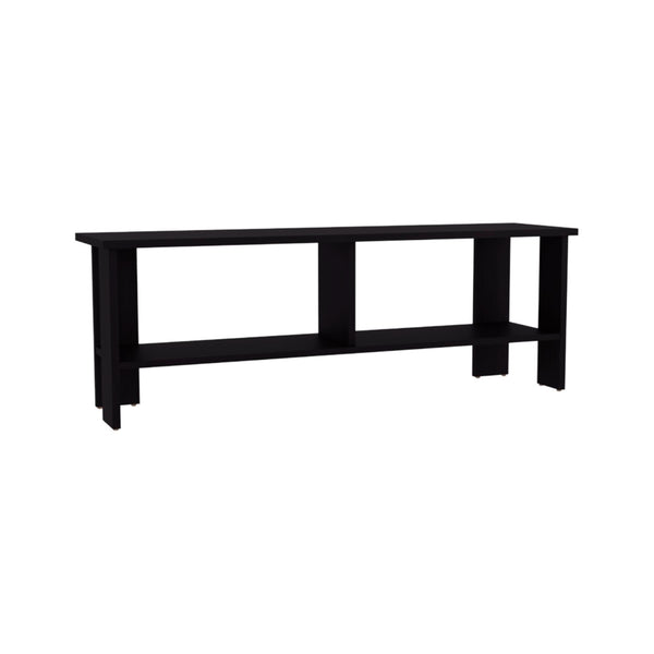 English Elm Tv Stand - Modern Black Engineered Wood Unit With 2 Shelves For Organized Media And Stylish Storage B097P296802-GIGA