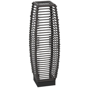 English Elm Outsunny Solar Rattan Pathway Lantern Outdoor Wicker Led Garden Light Auto Dusk Gray W2225P174045