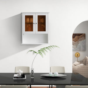 English Elm Upgraded Wall Mounted Bathroom Cabinet Mdf Over Toilet Storage with Soft Close Doors White T3785P356591