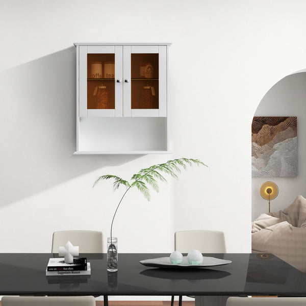 English Elm Upgraded Wall Mounted Bathroom Cabinet Mdf Over Toilet Storage with Soft Close Doors White T3785P356591