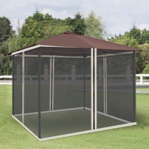 English Elm Outsunny Gazebo Mesh Sidewall Netting Four Zip Panels Bug Screen Patio Canopy W2225P200840