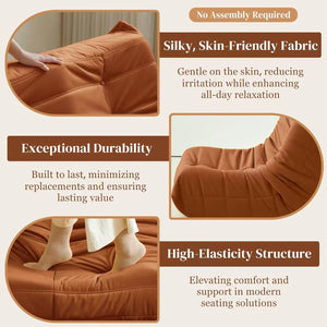 English Elm Luxury Plush Accent Chair with Button-Tufted Corduroy Cover and High-Density Memory Foam Comfort, Anti-Slip Base Orange W3955P388725