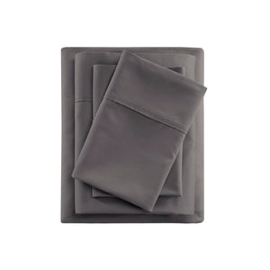 English Elm 4-piece Cal King Sateen Cotton Blend Sheet Set with Cooling Moisture-wicking Finish B035P437444