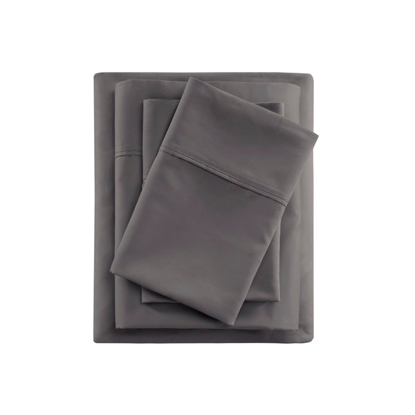 English Elm 4-piece Cal King Sateen Cotton Blend Sheet Set with Cooling Moisture-wicking Finish B035P437444