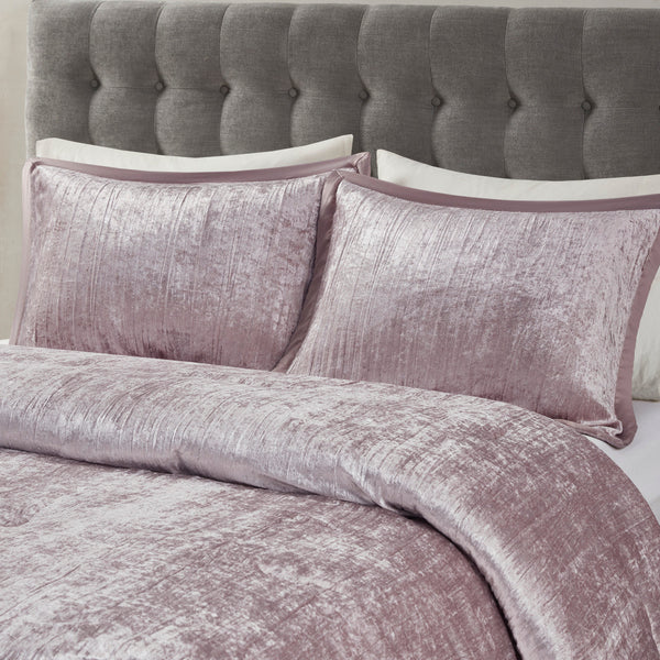 English Elm 5 Piece Crinkle Velvet Comforter Set King/Cal King Luxe Glam Crushed Pleat Charmeuse Trim, Hypoallergenic Filling Blush 19.29 L x 23.62 W x 11.02 H B035P148353